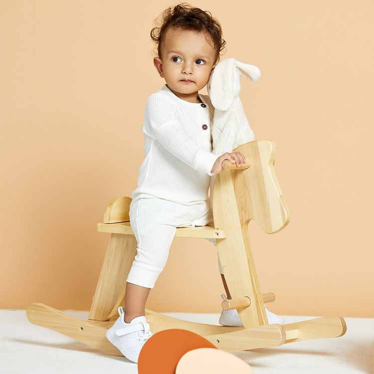 Baby Boy/Girl 95% Cotton Ribbed Long-sleeve Button Up Jumpsuit White