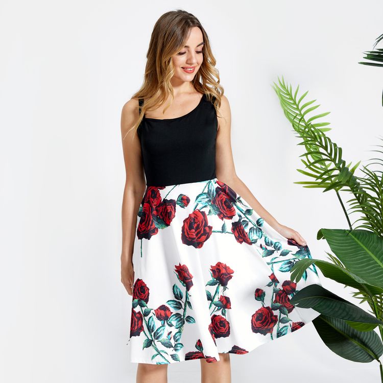 VESTIDO PINUP TUBO ROSAS ROJAS ⋆ Lady Vixens