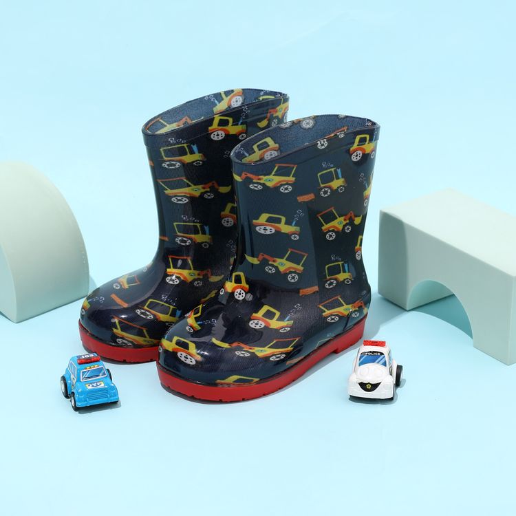 Toddler / Kid Forklift Train Car Pattern Rain Boots MultiColour