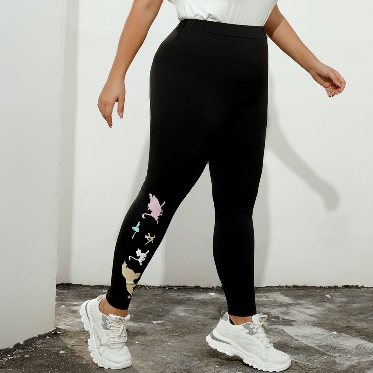 Sporty Letter Animal Print Leggings 