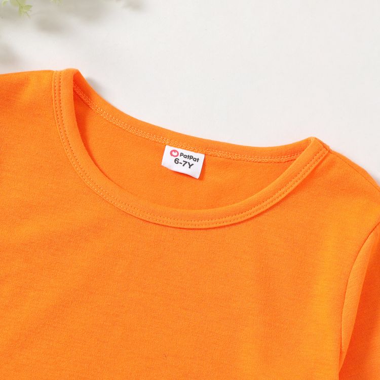2-piece Kid Boy Striped Short-sleeve Tee and Elasticized Shorts Casual Set Orange