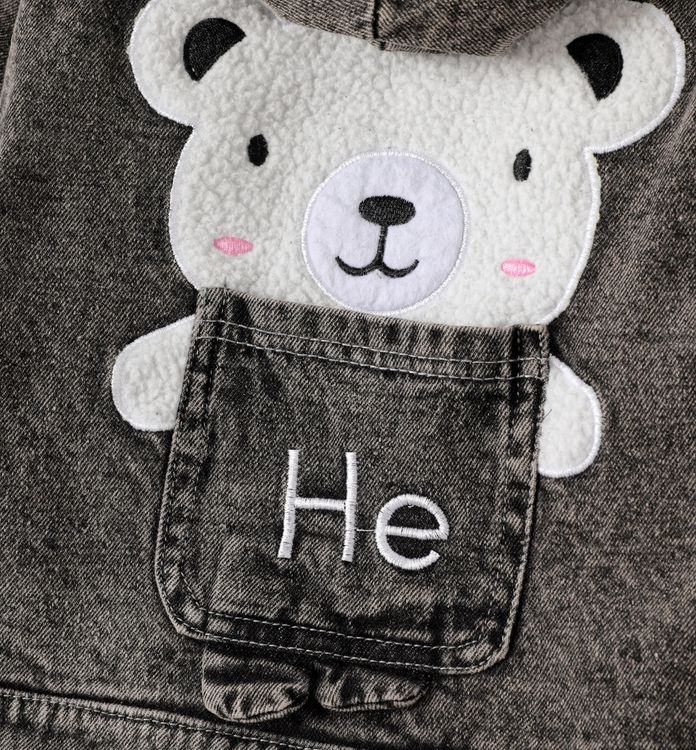Veste En Jean A Capuche A Manches Longues Gris Fonce Pour Bebe Garcon Fille Dessin Anime Ours Uniquement 12 99 Patpat Us Mobile