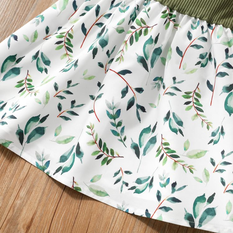 Toddler Girl Butterfly/Floral Print Bowknot Design Splice Cami Dress SpringGreen