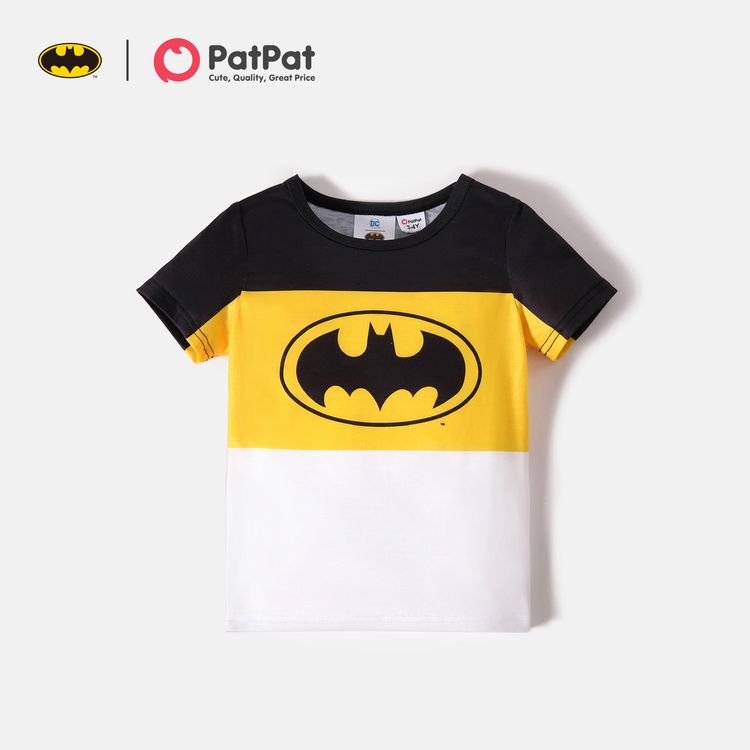 Batman Graphic Colorblock Short-sleeve T-shirts for Dad and Me BlackandWhite