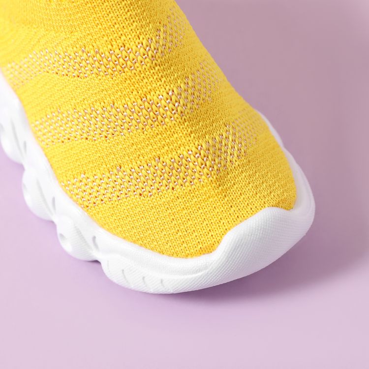 Toddler / Kid Solid Knitted Breathable Casual Chic LED Sneaker Yellow