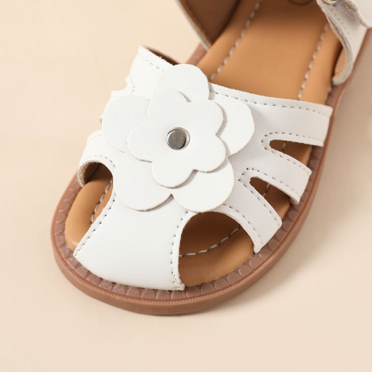 Toddler / Kid Floral Decor Sandals White