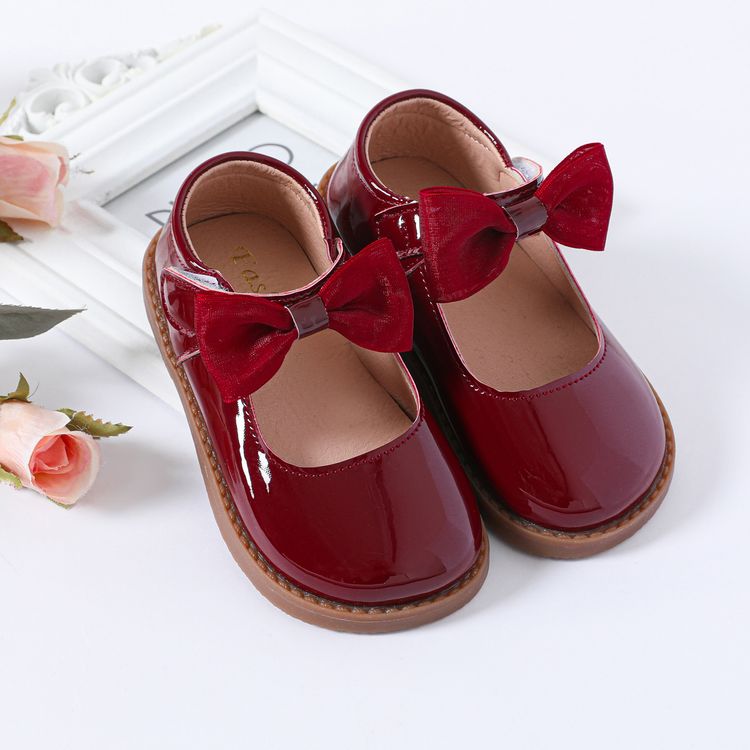 Toddler / Kid Bowknot Decor Soft Sole Princess Shoes Red