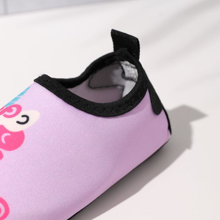 Toddler / Kid Rainbow Unicorn Letter Dinosaur Graphic Slip-on Water Shoes Aqua Socks Pink