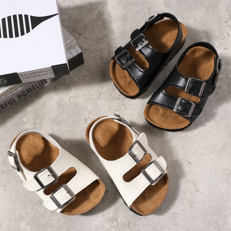 Family Matching Buckle Decor Footbed Sandal Creamy White