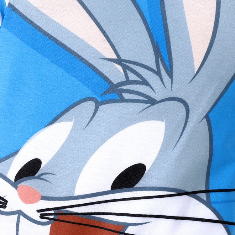 Looney Tunes Baby Boy/Girl Cartoon Animal Print Short-sleeve Jumpsuit Sky blue