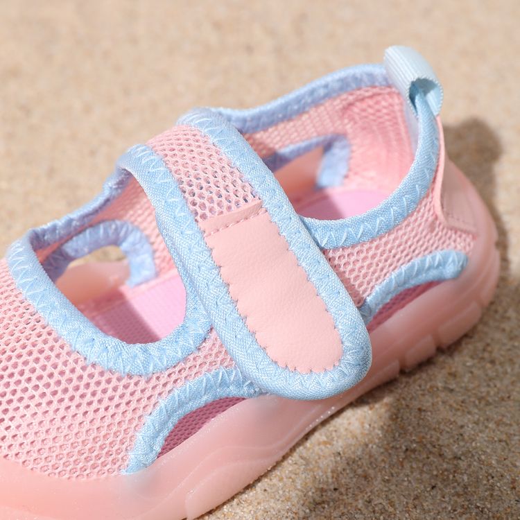 Toddler Color Block Mesh Velcro Sandals Light Pink