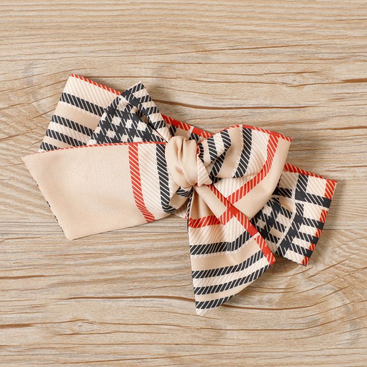3pcs Baby Girl 100% Cotton Ruffle-sleeve Top and Plaid Shorts with Headband Set Color block