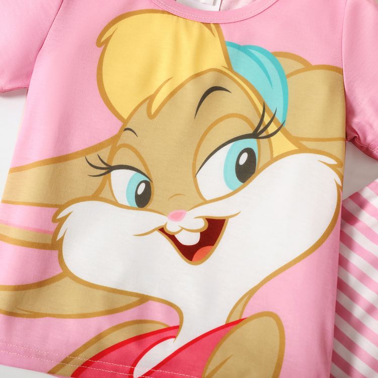 Looney Tunes 2pcs Toddler Girl/Boy Short-sleeve Tee and Stripe Pants Set Light Pink