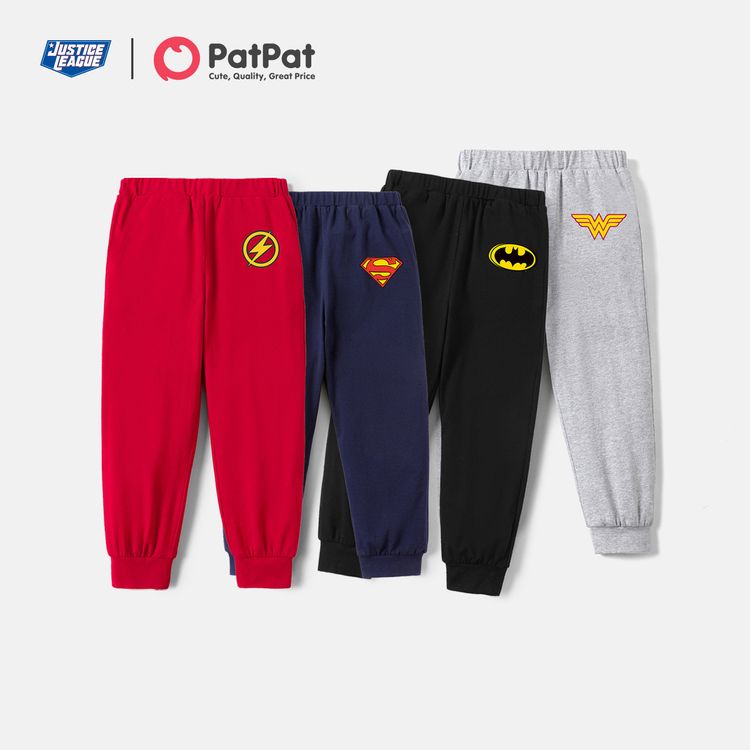 Justice League Kids Boy/Girl Classic Super Hero Logo Cotton Sweatpants Light Grey