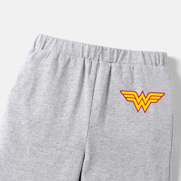 Justice League Kids Boy/Girl Classic Super Hero Logo Cotton Sweatpants Light Grey