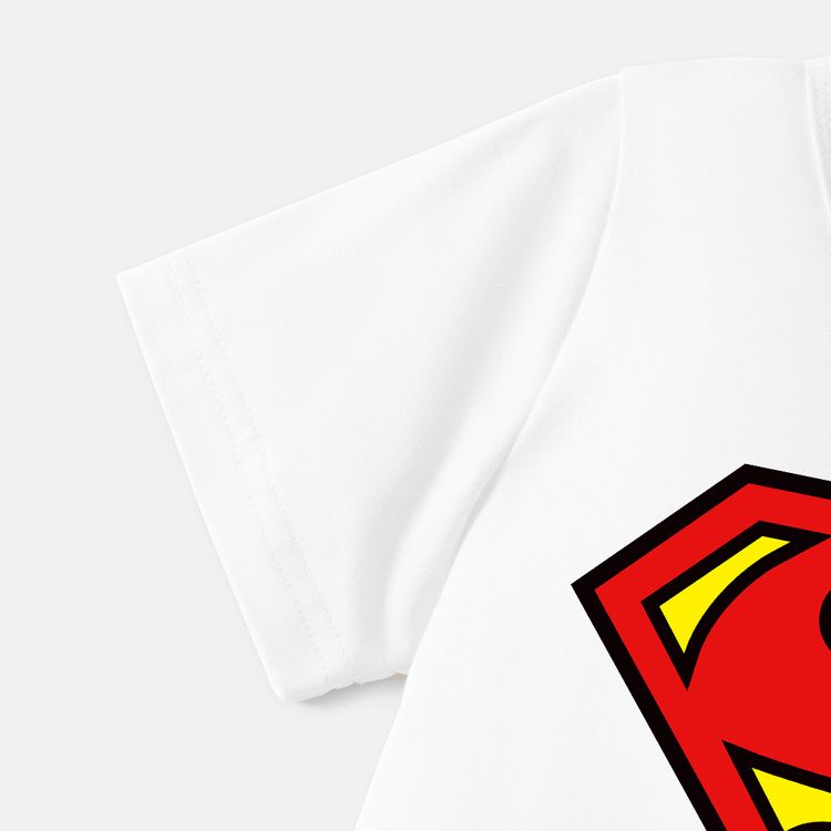 Superman Daddy and Me Classic Super Hero Logo Cotton Tee White