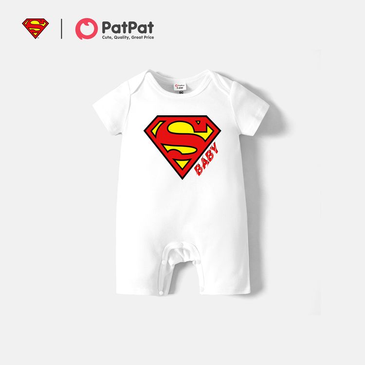 Superman Daddy and Me Classic Super Hero Logo Cotton Tee White