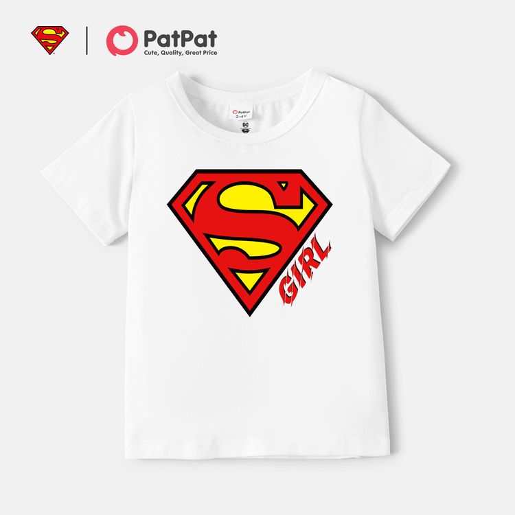 Superman Daddy and Me Classic Super Hero Logo Cotton Tee White