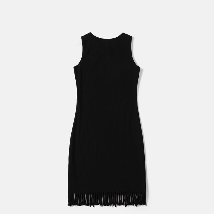 Looney Tunes Mommy and Me 100% Cotton Tassel Tank Dress Black