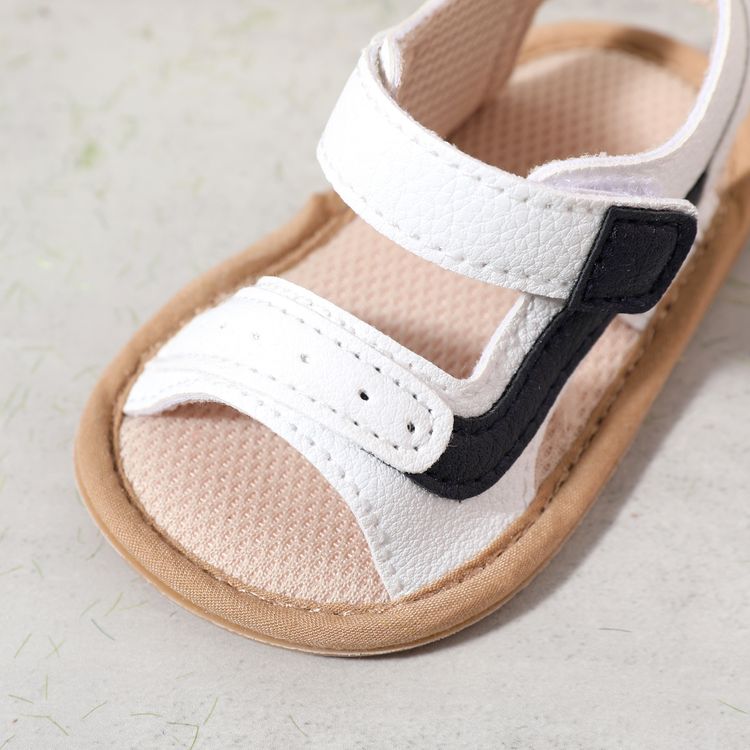 Baby / Toddler Two Tone Colorblock Velcro Prewalker Shoes White
