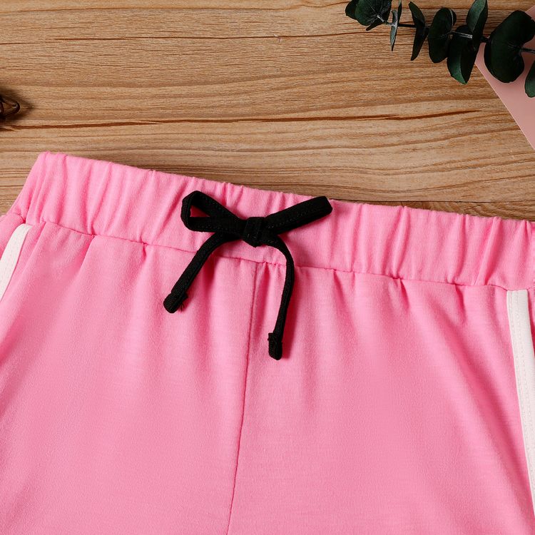 Kid Girl Bowknot Design Colorblock Dolphin Shorts Pink