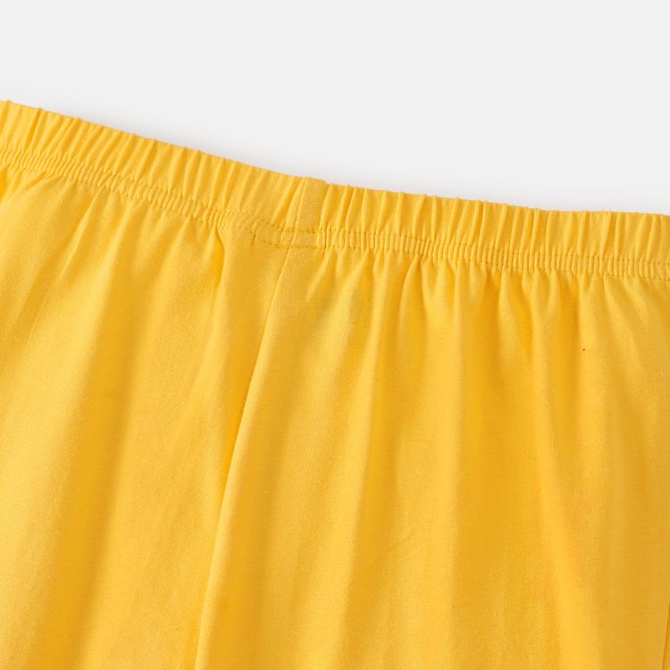 Looney Tunes Kid Boy/Kid Girl Letter Print Pocket Design Elasticized Cotton Pants Yellow