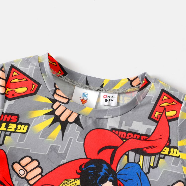 Superman Kid Boy Allover Print Colorblock Short-sleeve Tee Colorful