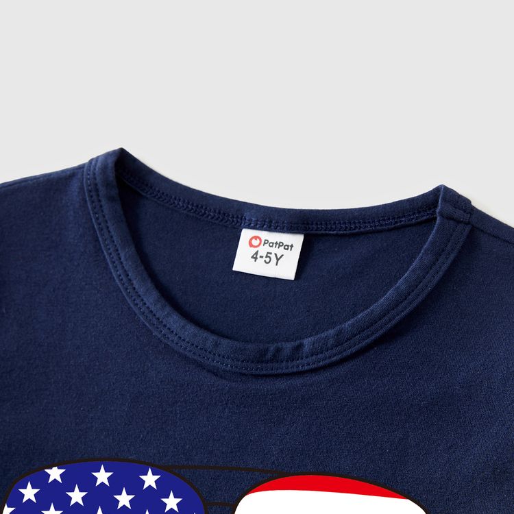 Family Matching 100% Cotton Short-sleeve Stars Striped Sunglasses and Letter Print T-shirts Multi-color