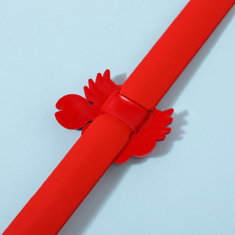 Kids Cartoon Shark Crab Graphic Slap Strap Watch (With Packing Box) Red