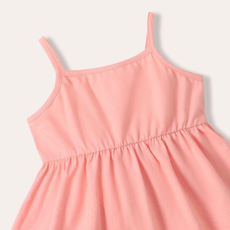 3pcs Baby Girl 95% Cotton Spaghetti Strap Sleeveless Solid Dresses Set ColorBlock