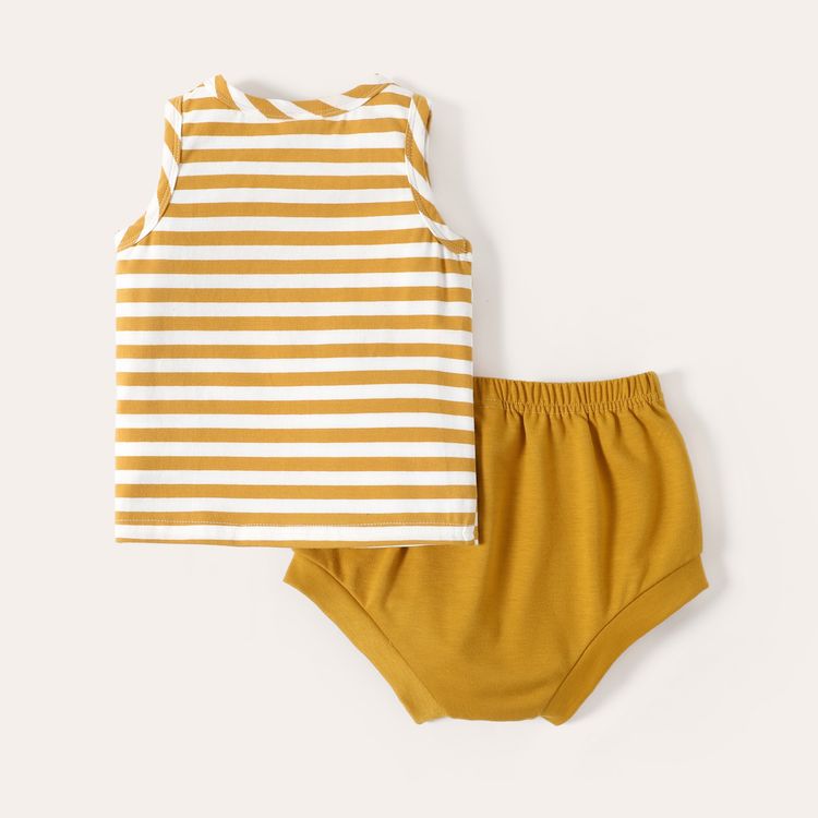 2-Pack Baby Boy Cotton Striped Tank Tops and Solid Shorts Sets Color block