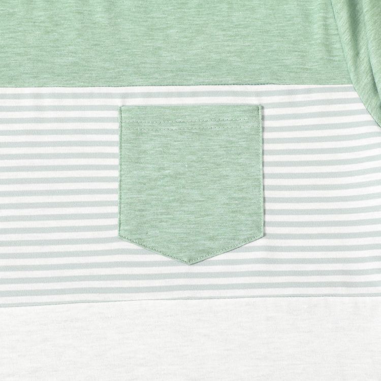 Family Matching Green Short-sleeve Tulip-Hem Dresses and Colorblock T-shirts Sets Mint Green