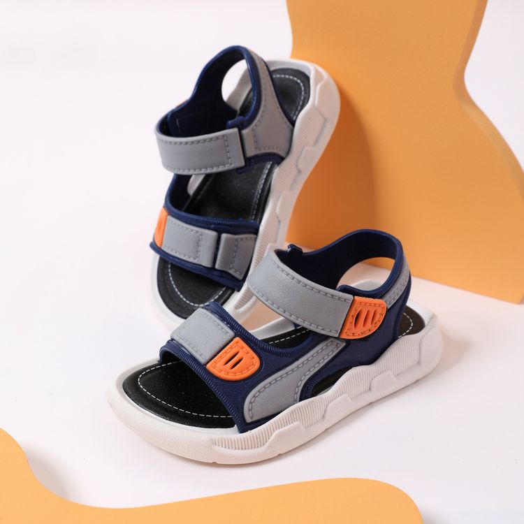 Toddler Color Block Velcro Sports Sandals Dark Blue