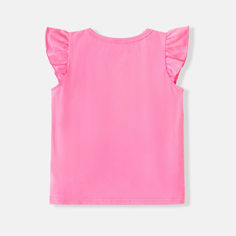 L.O.L. SURPRISE! Kid Girl Letter Print Flutter-sleeve Cotton Tee Light Pink