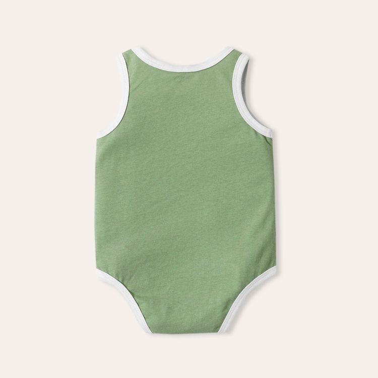 3-Pack 100% Cotton Baby Boy Button Front Solid Tank Rompers Set ColorBlock