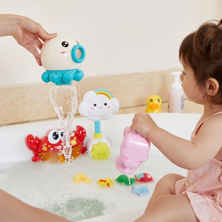 Octopus Bath Toy Rotating Water Spray Bubble Bath Maker Baby Bath Bathtub Bubble Toy Happy Bath Time Mint Green