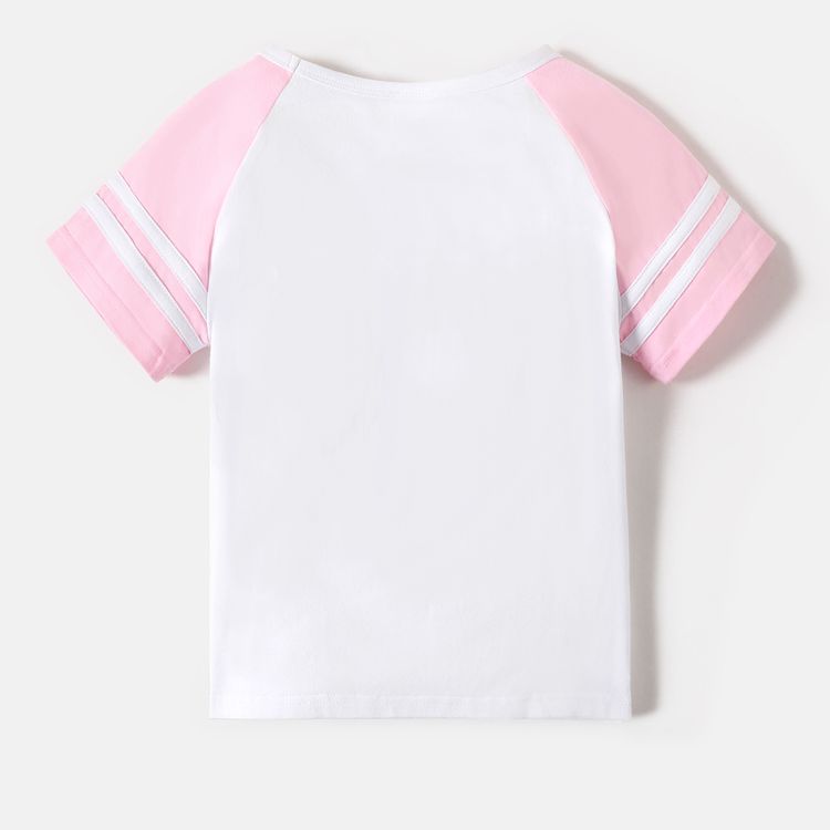 LOL Surprise Kid Girl Cotton Letter Print Short Raglan Sleeve Tee Pink