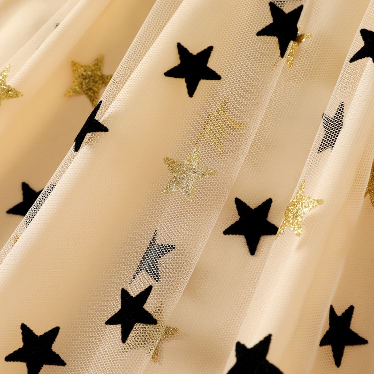L.O.L. SURPRISE! Kid Girl Figure Print Stars Glitter Design Mesh Splice Cotton Tank Dress ColorBlock