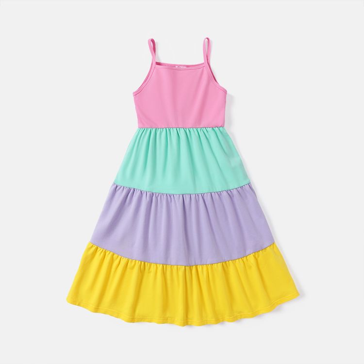 Kid Girl Colorblock Tiered Slip Dress ColorBlock