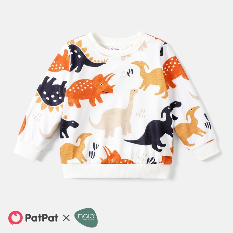 Naia Toddler Boy Dinosaur Print Pullover Sweatshirt Colorful