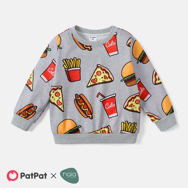 Naia Toddler Boy Fast Food Print Pullover Sweatshirt Color block