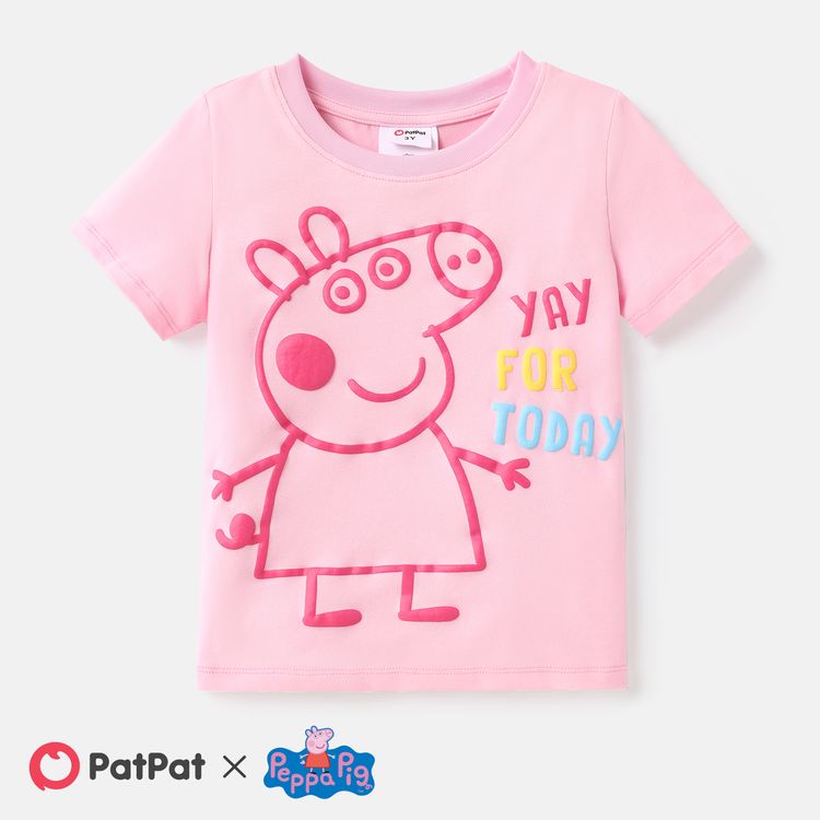 Peppa Pig Toddler Girl puff print Character Print Short-sleeve Cotton Tee Pink