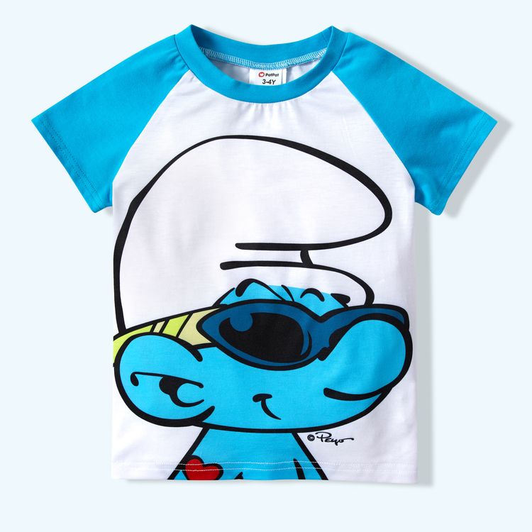 Smurfs Big Graphic Family Matching Tops and Romper Blue