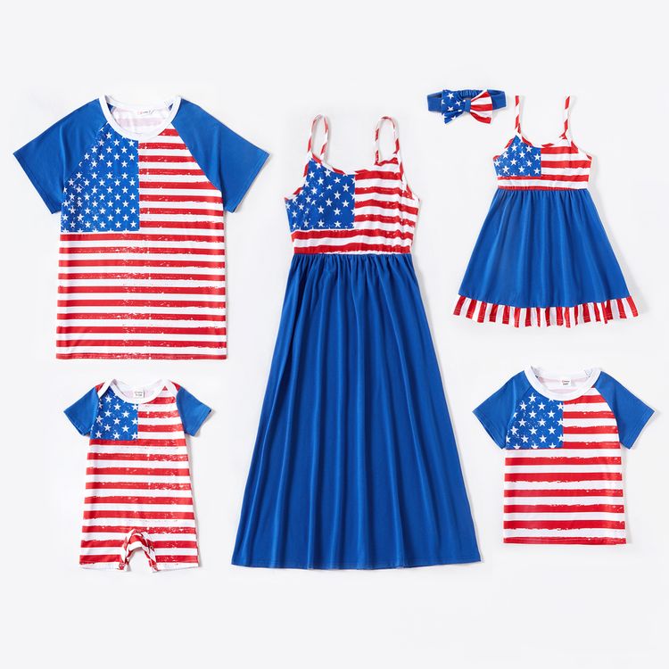 Mosaic Independence Day Stripe and Star Family Matching Sets Color block