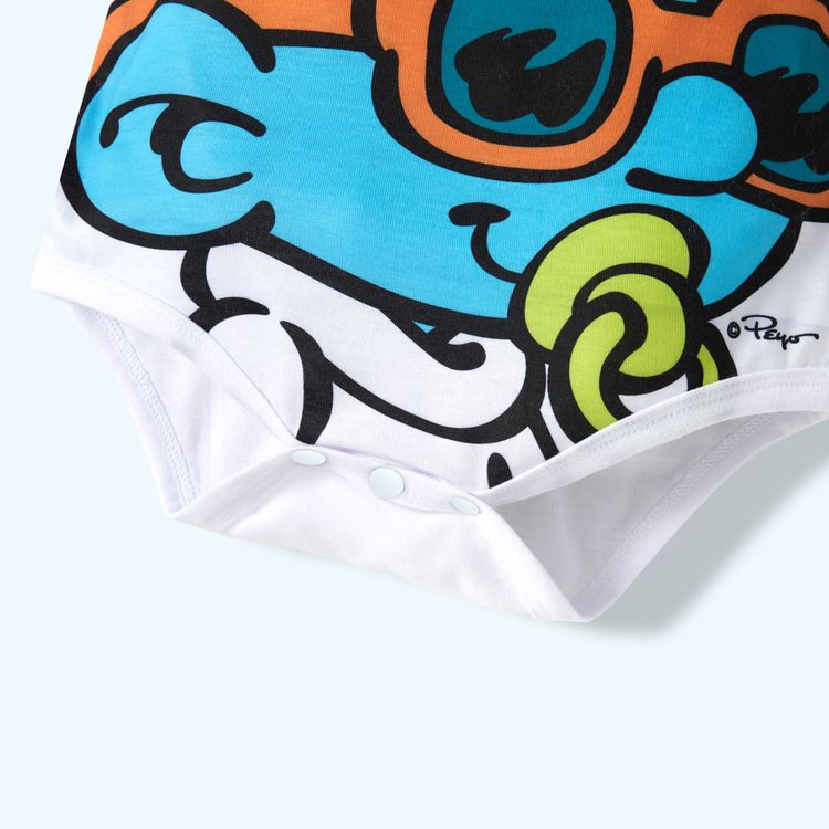 Smurfs Big Graphic Family Matching Tops and Romper Blue