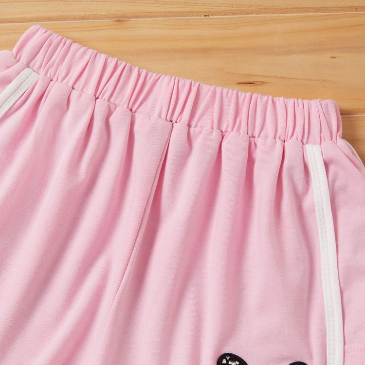 Pretty Kid Girl Embroidered Butterfly Casual Shorts Pink