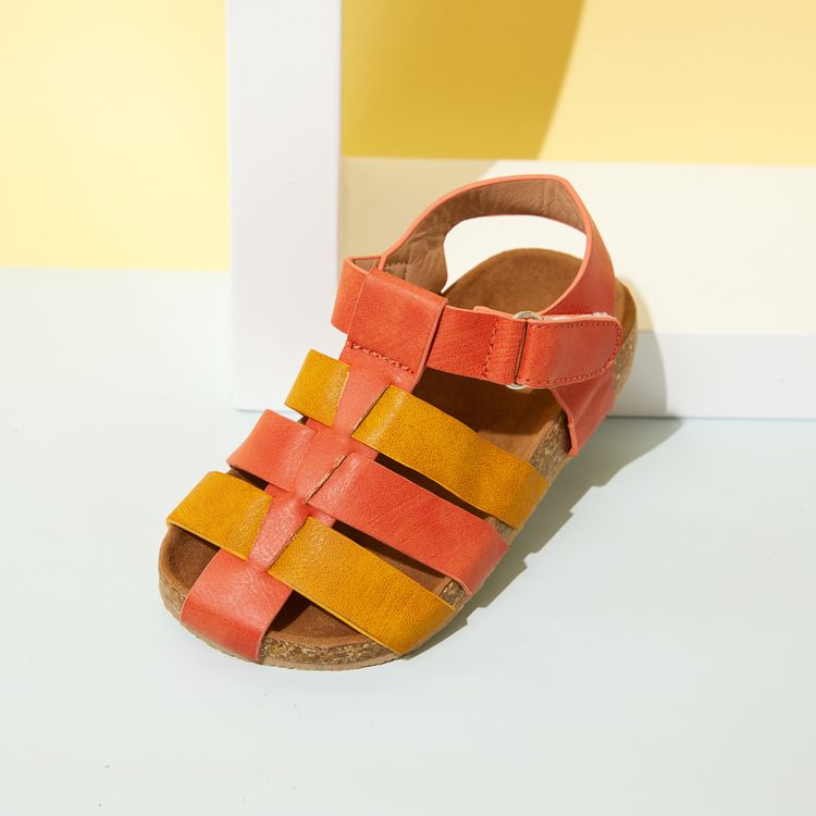 velcro color block sandals