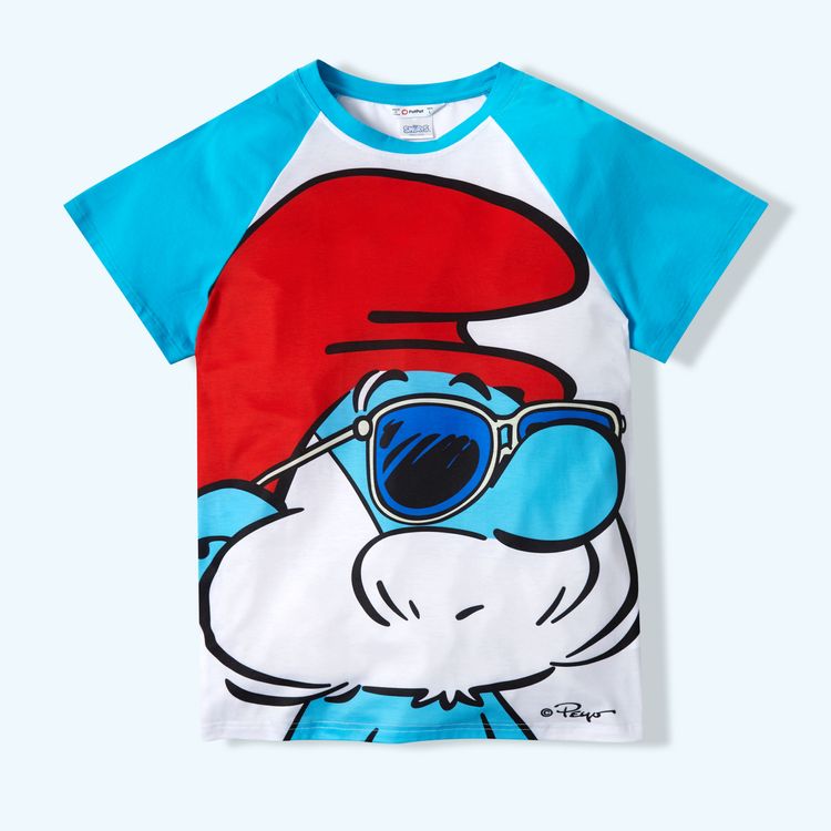 Smurfs Big Graphic Family Matching Tops and Romper Blue