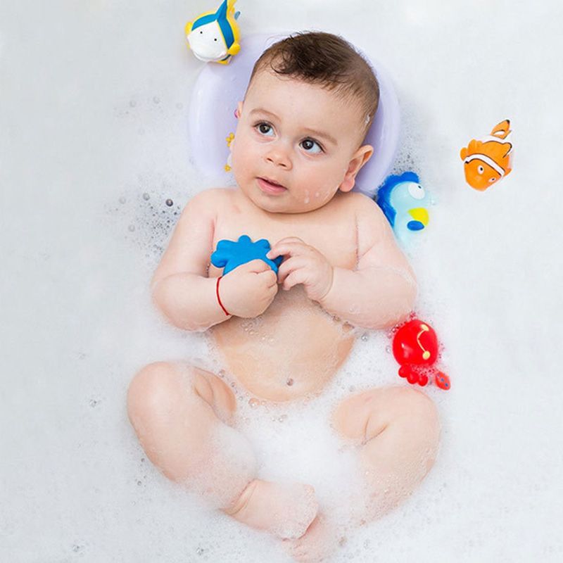 6-pcs Baby Bath Toys Squeeze Float Animals Bathroom Swimming Water Toys Blue big image 4