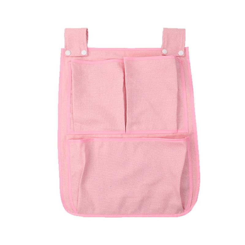 Rooms Nursery Hanging Storage Bag Baby Cot Bed Crib Organizer Toy Pocket Pink